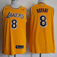 Желтая мужская майка Nike Kobe Bryant №8 (Коби Брайант) команда Los Angeles Lakers NBA