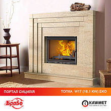Камин топка KAWMET W17 (16.1kW) EKO + портал под камин БРАВО Сицилия