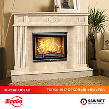 Топка чугунный KAWMET W17 Dekor (16.1kW) EKO + камин портал БРАВО Оскар