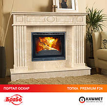 Каминная топка KAWMET Premium F24 Dekor + облицовка камина БРАВО Оскар