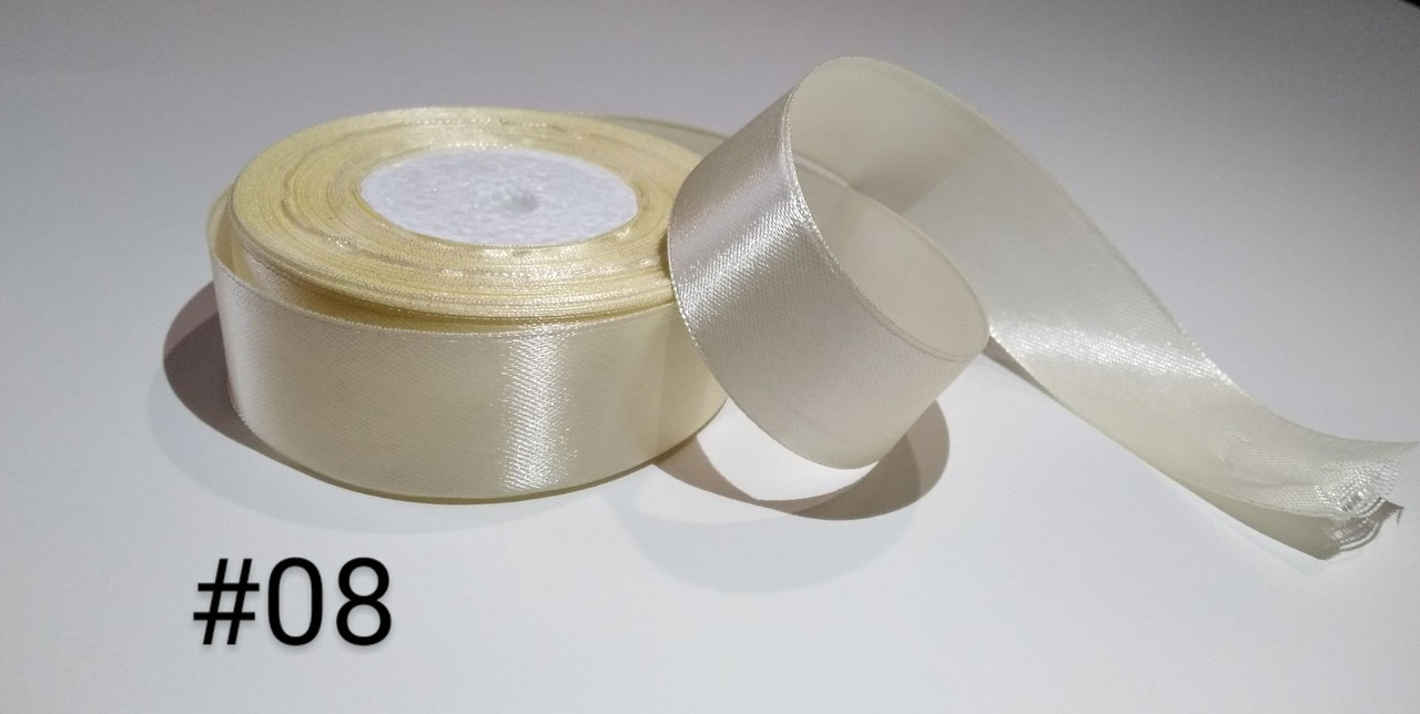Стрічка атласна. 2,5 см х 23 м. кремова, фото 1