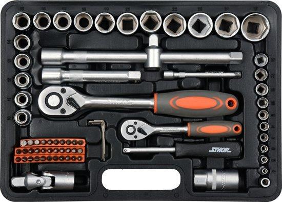 Набір торцевих головок 1/4" і 1/2" 72 предмета STHOR 58705 (Польща)
