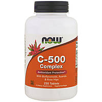 Now Foods, C-500 (250 таб.), витамин С-500, vitamin C, вітамін С