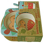 Набір дитячої посуди з бамбука Stenson MH-2770-21 їжачок, 5 предметів, фото 3