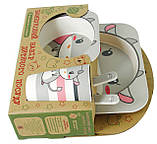 Набір дитячої бамбуковій посуду Stenson MH-2770-24 корівка, 5 предметів, фото 3