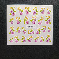Наклейка на ногти, наклейка для ногтей, ногтевой дизайн "цветы" 10 шт набор
