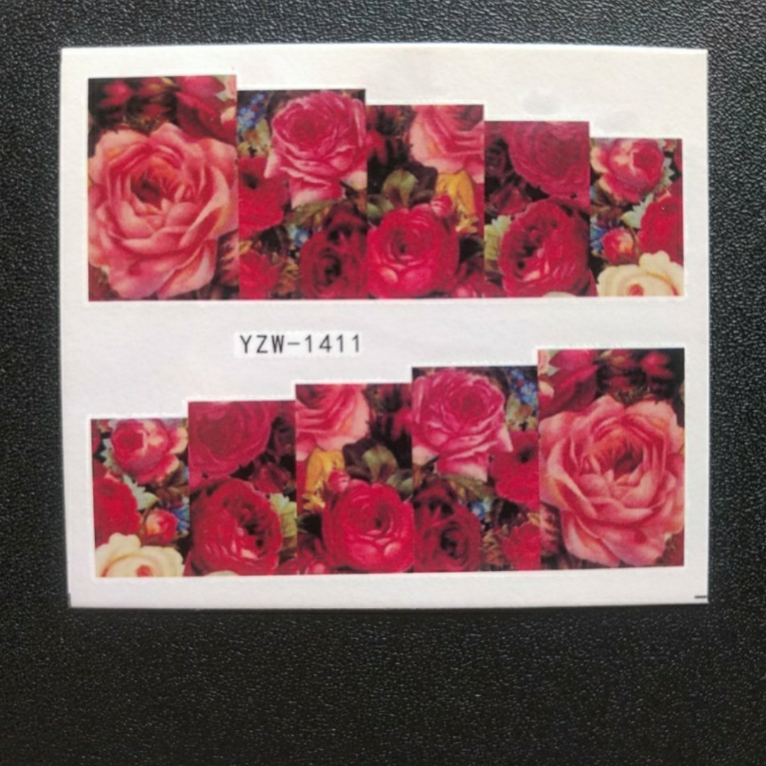 Наклейка на нігті, наклейка для нігтів, нігтьовий дизайн "квіти троянди" 20 шт. набір