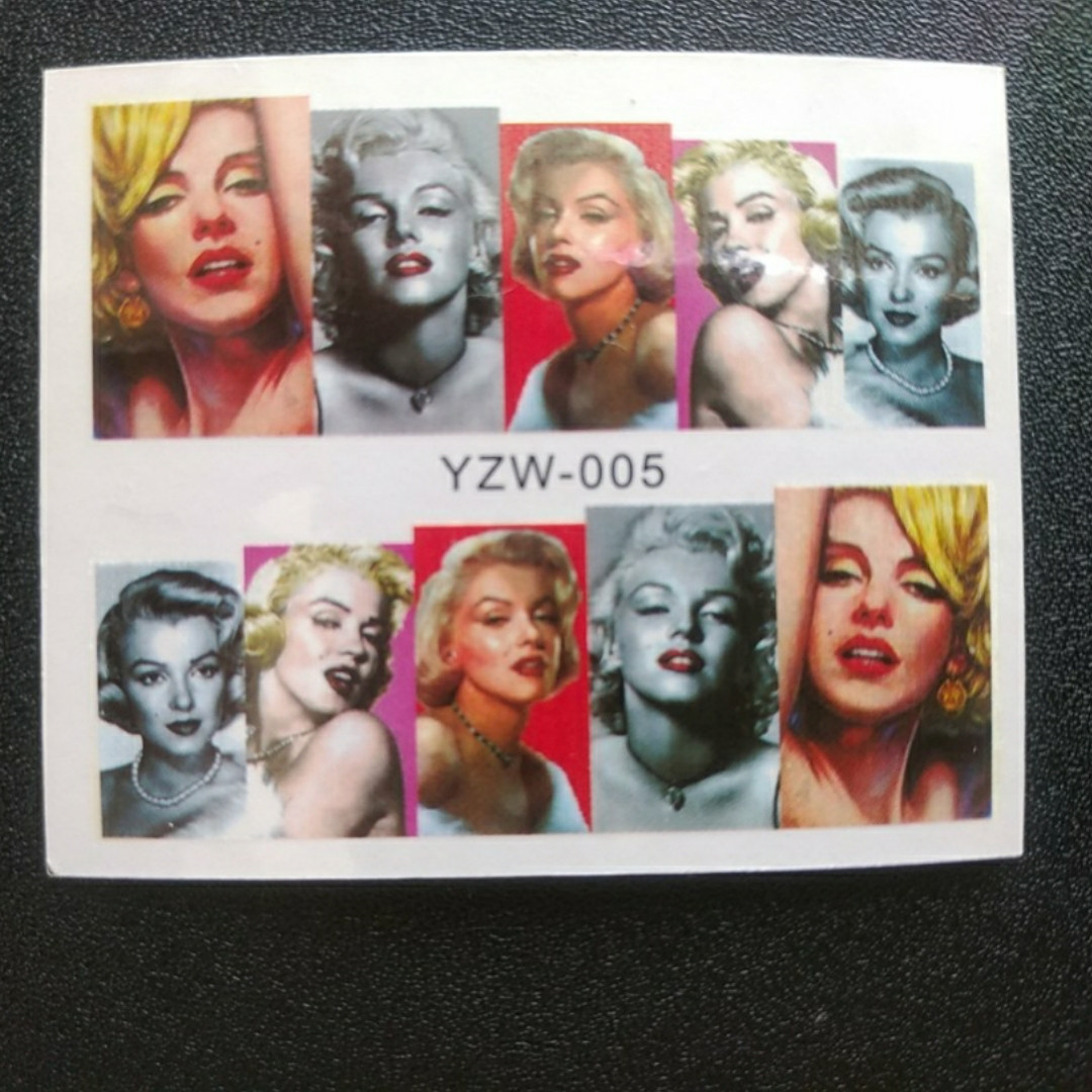 Наклейка на нігті, наклейка для нігтів, нігтьовий дизайн "Мерлін Монро" 10 шт. набір