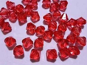 Бусини акрил "Біконус" червоний 14 мм 500 грамів