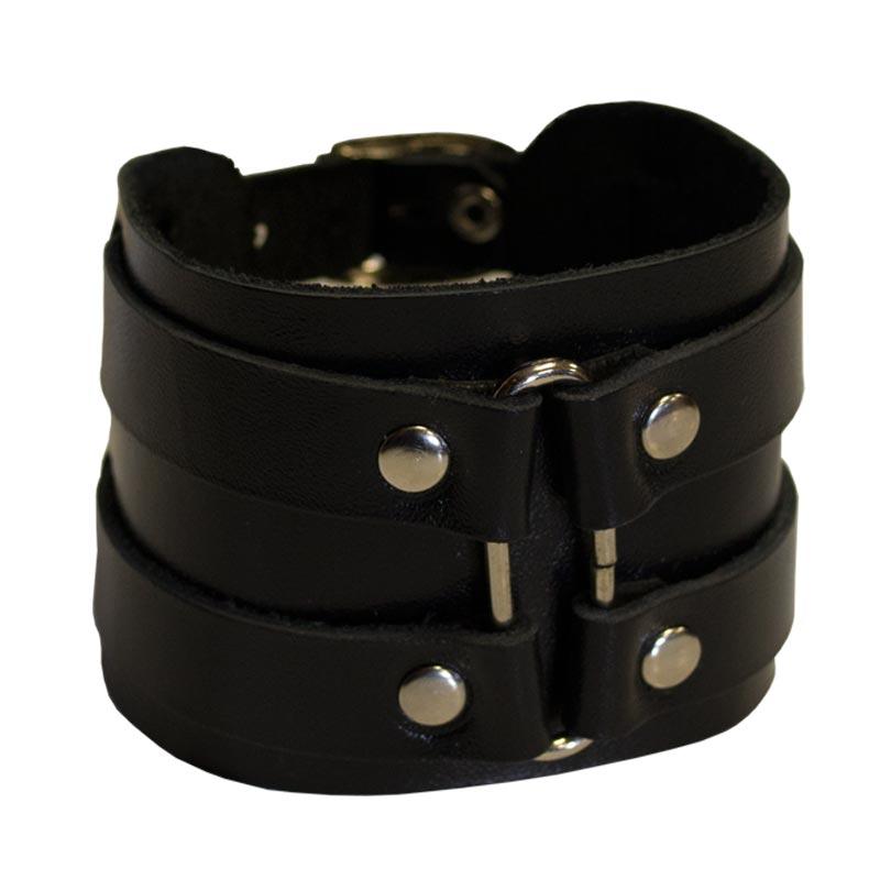 Браслет шкіряний BKB-177 широкий овал 2 ременя