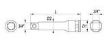 Подовжувач ударний 3/4" 330 мм YATO YT-1163 (Польща), фото 2