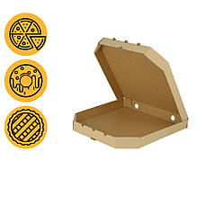 Упаковка під піцу картонна 350*350*45 мм маленька квадратна заготовка в роздріб 100шт/уп