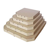 Коробка під піцу бура 440*440*44 мм квадратна з скошеними кутами заготівля в роздріб, фото 3