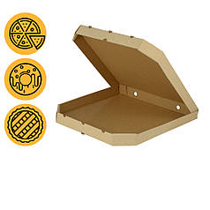 Упаковка для піци 500*500*45 мм велика квадратна зі скошеними кутами.