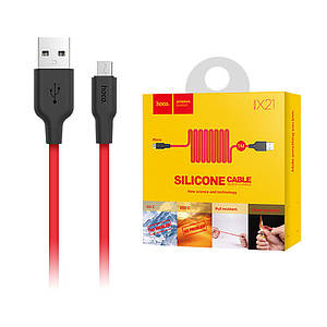 Кабель microUSB Hoco X21 Silicone 1м (2A) Red