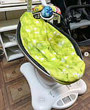 Заколисуючий центр крісло-гойдалка 4Moms Mamaroo (2.0) зелений плюш, фото 6