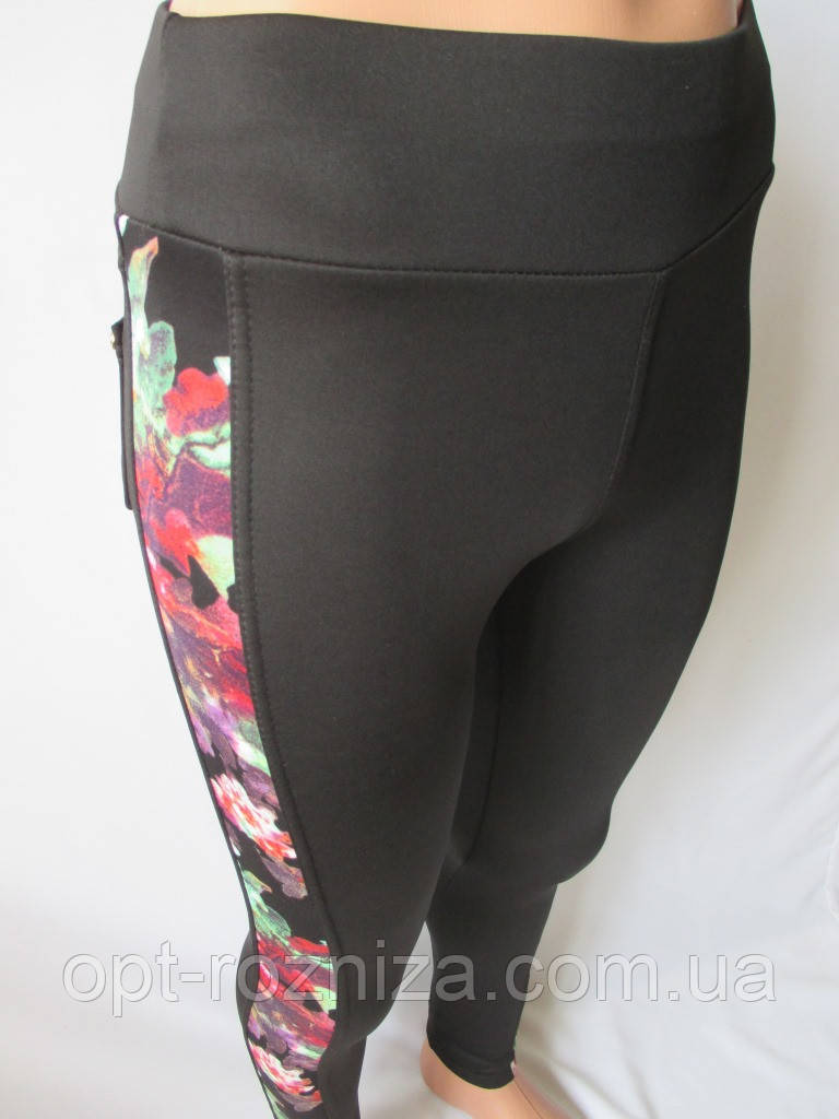 Жіночі лосини зі вставками з боків., фото 1