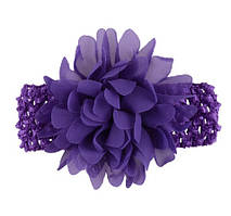 Дитяча фіолетова пов'язка на голову - окружність голови приблизно 26-50см, діаметр квітки 10см