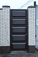 Вуличні ворота з хвірткою (дизайн фільончасті ворота, шоколадка), фото 3