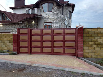 Ворота автоматичні консольні (дизайн шоколадка, фільончасті), фото 3