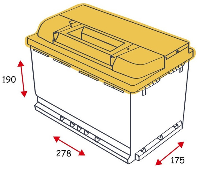 Габарити акумулятор Bosch S4 Silver 6СТ-74 Євро Габарити акумулятор Bosch S4 Silver 6СТ-74 Євро