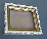 Фігурний білий кіот з багетом "під золото"., фото 2