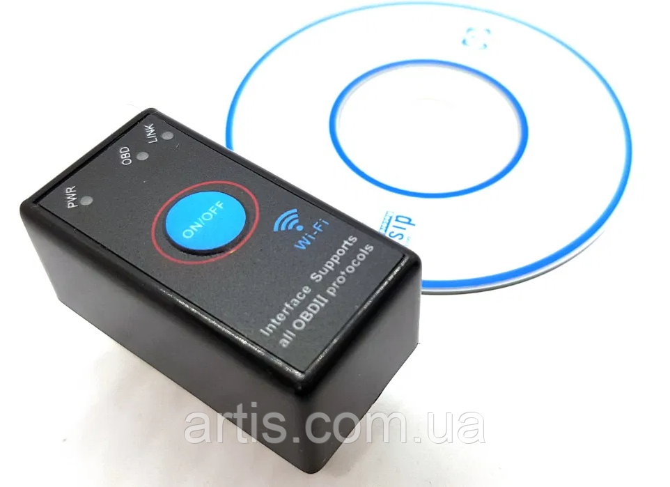Авто Сканер WI-FI з кнопкою вмик ELM 327 1.5 PIC 25K80 для айфона ( дві плати)
