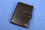 Шкіряне портмоне чорне вертикальне VE-016-14, фото 6