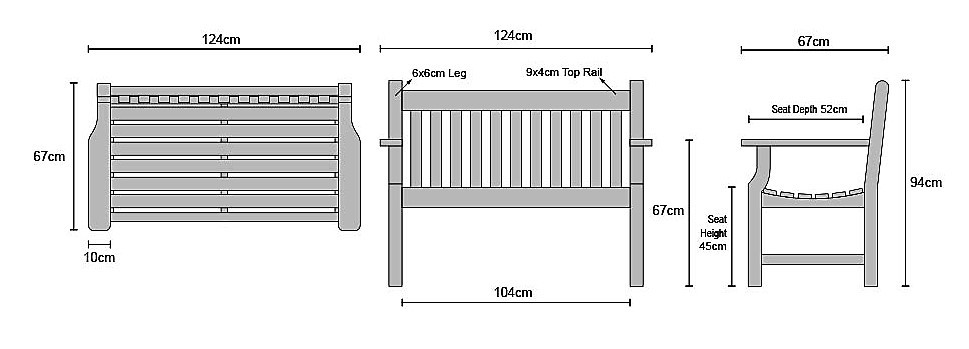 Лавочка скамья со спинкой 1240 х 670 мм от производителя Garden park bench 01 - фото 2 - id-p1104990285