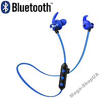 Вакуумні навушники та гарнітура бездротові Bluetooth блютуз GU-98 / MP3 плеєр / Сині