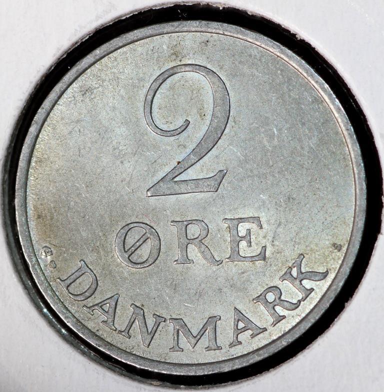 Монета Данії 2 ере 1970 р., фото 1