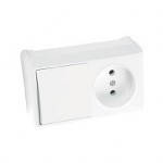 Розетка + Вимикач блок горизонтальний Viko Vera Білий