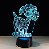 1 Світильник -16 кольорів світла! Світильник 3D, Прекрасний щеня, Незвичайні лампи та світильники, фото 6
