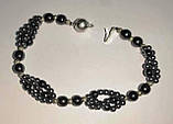 Яскравий браслет із гематитом "Срібло", фото 2