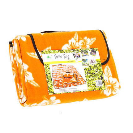 Килимок туристичний для пікніка 130*170 см G04 жовтогарячий плед похідний, фото 2