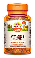 Sundown Naturals, витамин Е, 100 капсул, БАД, вітамін Е, vitamin E