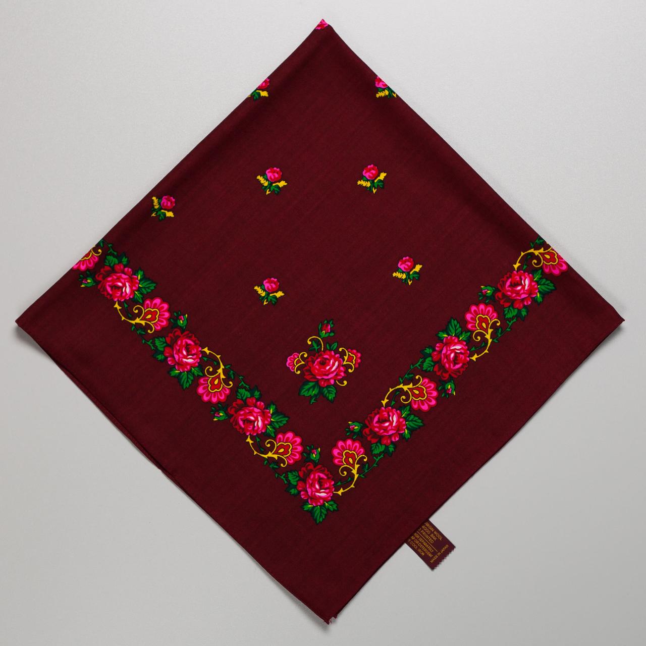 Японська вовняна хустка 75х75см, фото 1