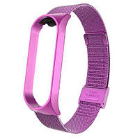 Ремінець для Xiaomi Mi Band 3 / 4 Metal Fuchsia