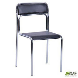 Офісний стілець Ascona хром/чорний кожзам AMF