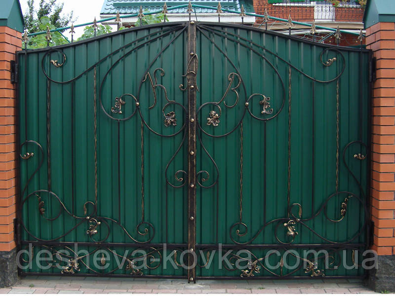 Ворота кованые из профнастила - фото 2 - id-p892168807