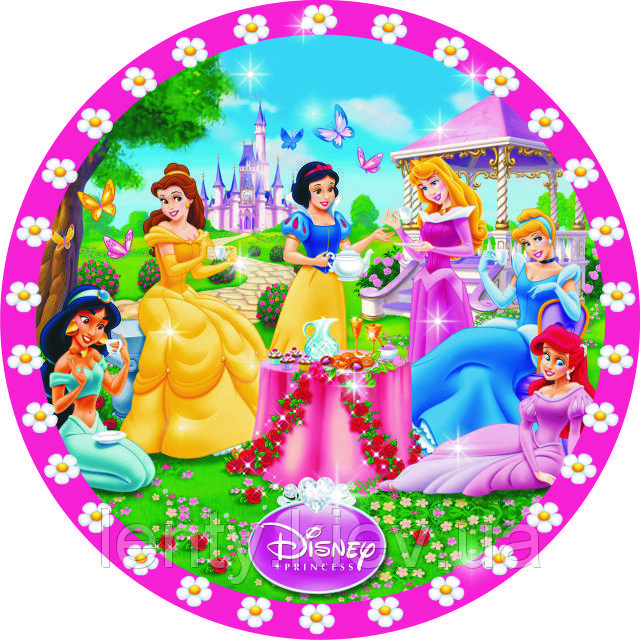 Тарілки 18см (10 шт) в стилі Принцеси Дісней. паперові одноразові .