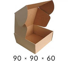 Самозбірна картонна коробка - 90 × 90 × 60 - бура / обсяг 0,2 кг