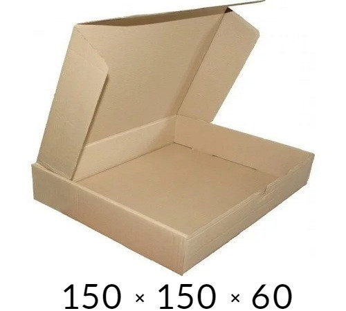 Самозбірна картонна коробка - 150 × 150 × 60 - бура / обсяг 0,4 кг