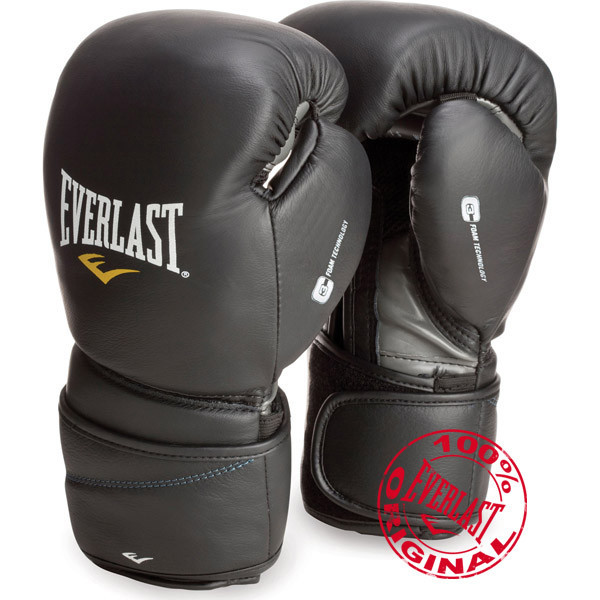 Рукавички для боксу. Оригінальні рукавички боксерські Everlast Protex2 Leather 12 oz (шкіра), фото 1