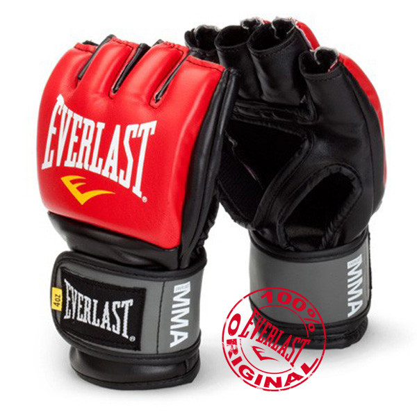 Оригінальні рукавички боксерські тренувальні Everlast MМА Pro Style Grappling Gloves червоний S/M