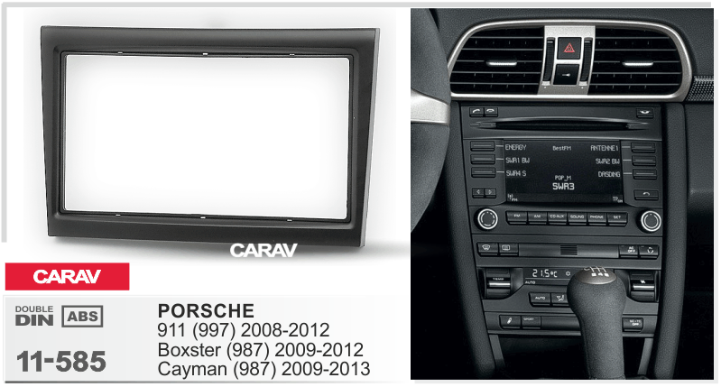 2-DIN переходная рамка PORSCHE 911 (997) 2008-2012;Boxster (987) 2009-2012;Cayman (987) 2009-2013,CARAV 11-585 - фото 1 - id-p1105273488