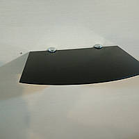 Полиця скляна фігурна чорна 4 мм 30 х 20 см у комплекті