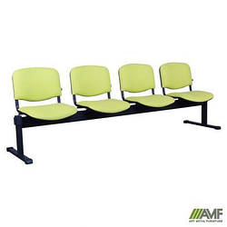 Офісний стілець З 4-х рядний каркас чорний/кожзам Неаполь AMF