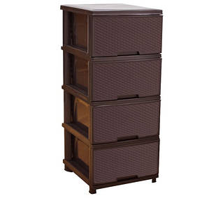 Комод "Ротанг" на 4 ящики темно коричневий (161206)