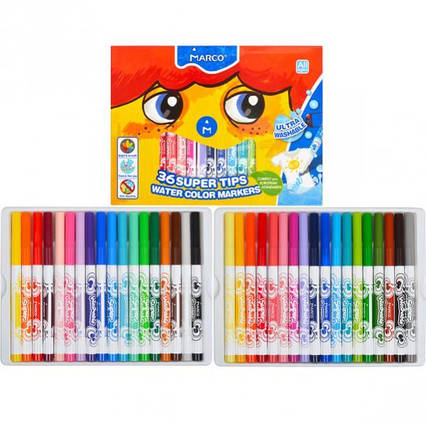 Фломастери Super Washable 36 кольорів Marco для дітей (1630-36CB)